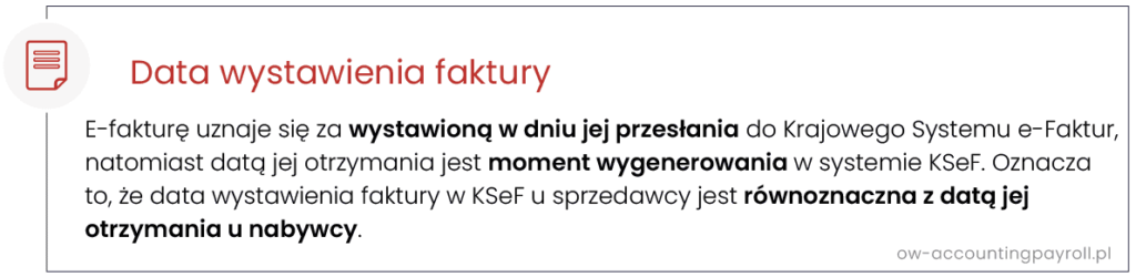 Data wystawienia faktury - KSeF